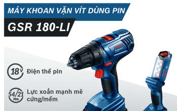 Trọn Bộ máy khoan vặn vít pin Bosch GSR 180-LI