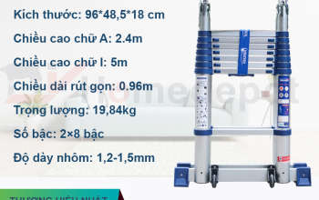 Thang nhôm rút đôi nikawa nk 56ai chính hãng và cách sử dụng