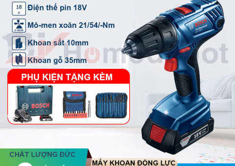 Máy khoan pin bosch 18v GSR 180 LI tiện dụng cho gia đình